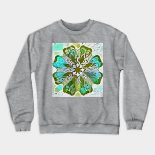 Mandala in blues and greens Crewneck Sweatshirt